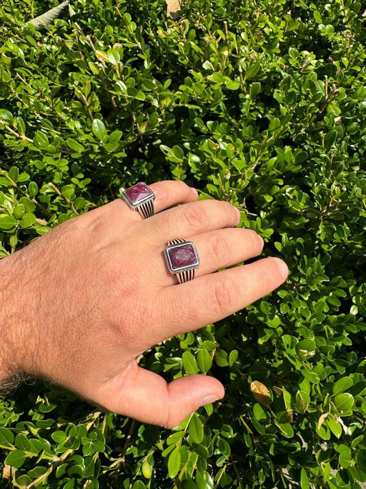 HarlemBling Royalty Ring - 925 Silver - Genuine Red Ruby Stone