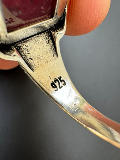 HarlemBling Royalty Ring - 925 Silver - Genuine Red Ruby Stone