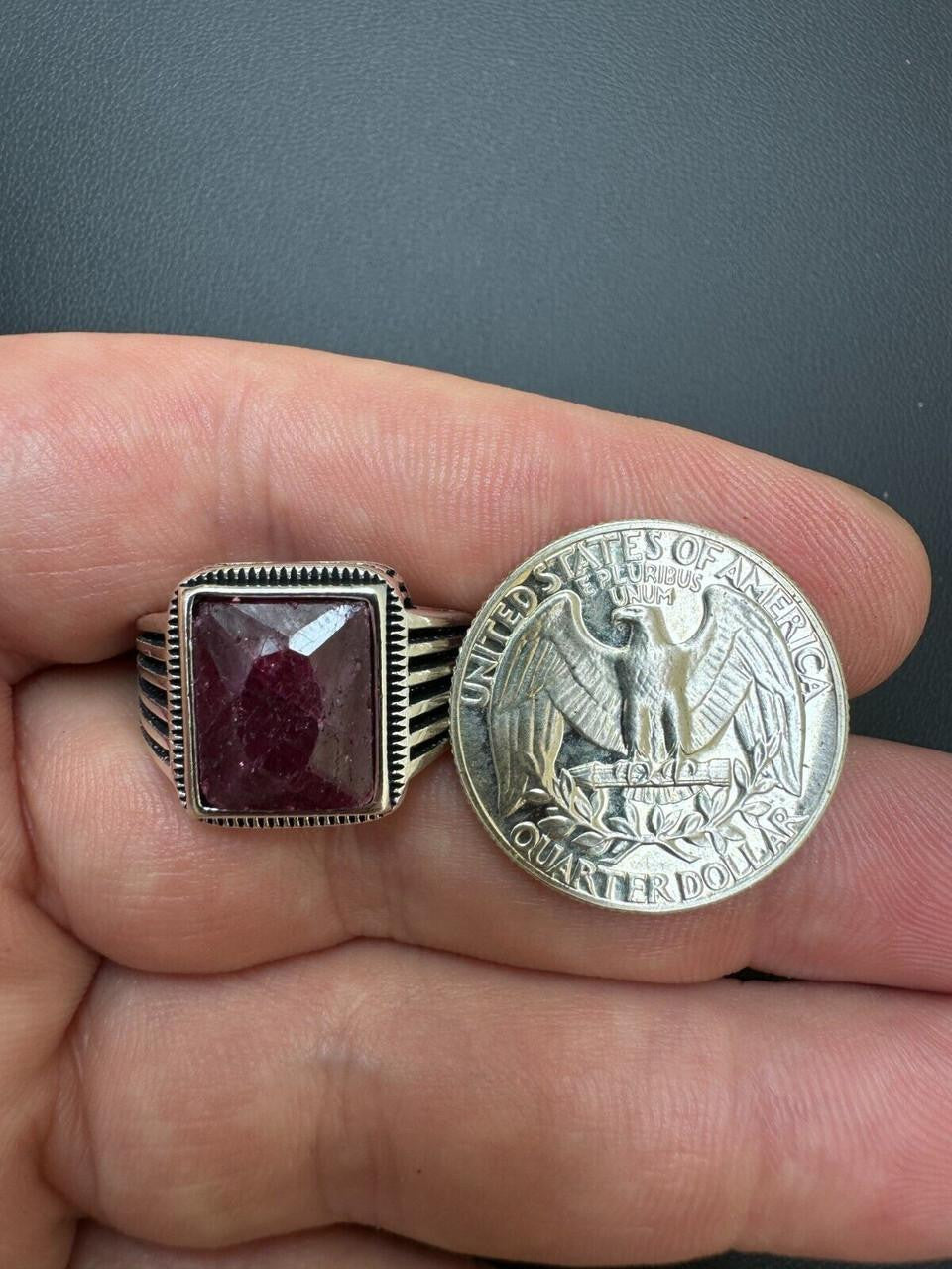 HarlemBling Royalty Ring - 925 Silver - Genuine Red Ruby Stone