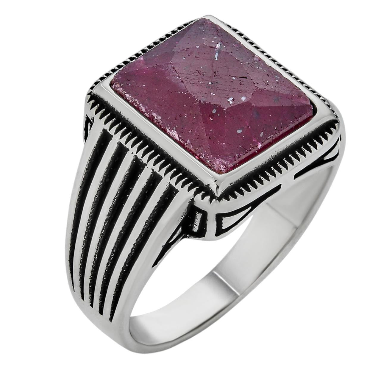HarlemBling Royalty Ring - 925 Silver - Genuine Red Ruby Stone