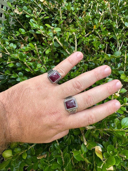 HarlemBling Royalty Ring - 925 Silver - Genuine Red Ruby Stone