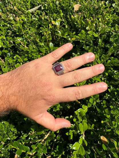 HarlemBling Royalty Ring - 925 Silver - Genuine Red Ruby Stone