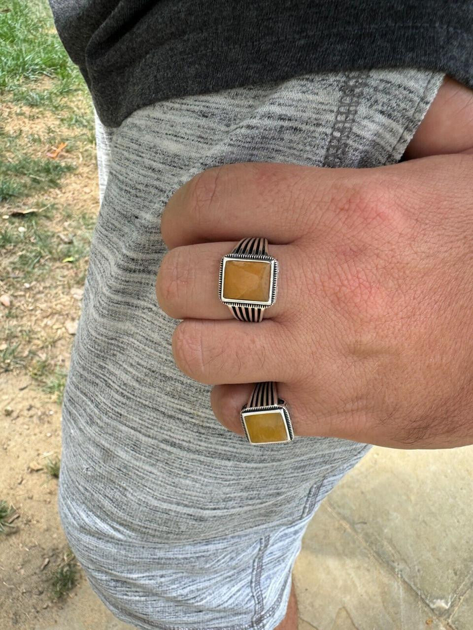 HarlemBling Royalty Ring - 925 Silver - Genuine Yellow Sapphire Stone