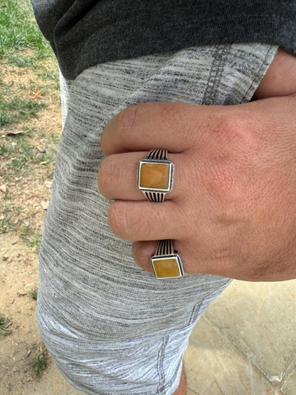 HarlemBling Royalty Ring - 925 Silver - Genuine Yellow Sapphire Stone