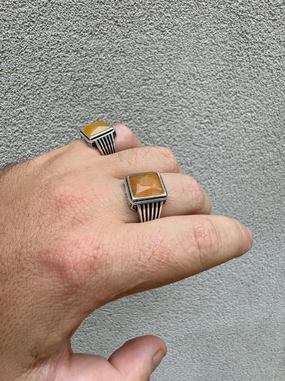 HarlemBling Royalty Ring - 925 Silver - Genuine Yellow Sapphire Stone