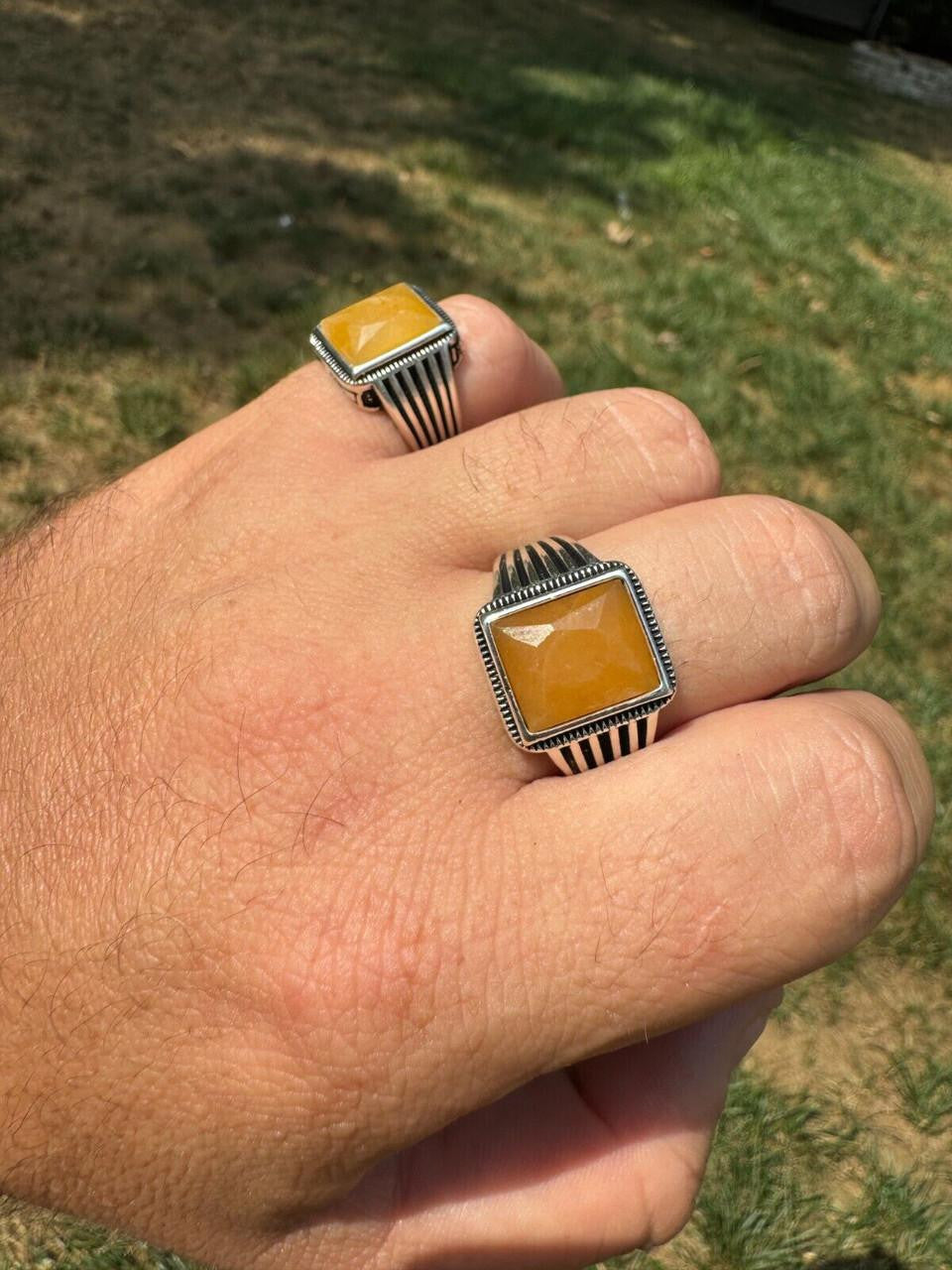 HarlemBling Royalty Ring - 925 Silver - Genuine Yellow Sapphire Stone