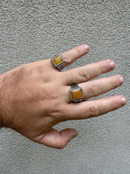 HarlemBling Royalty Ring - 925 Silver - Genuine Yellow Sapphire Stone