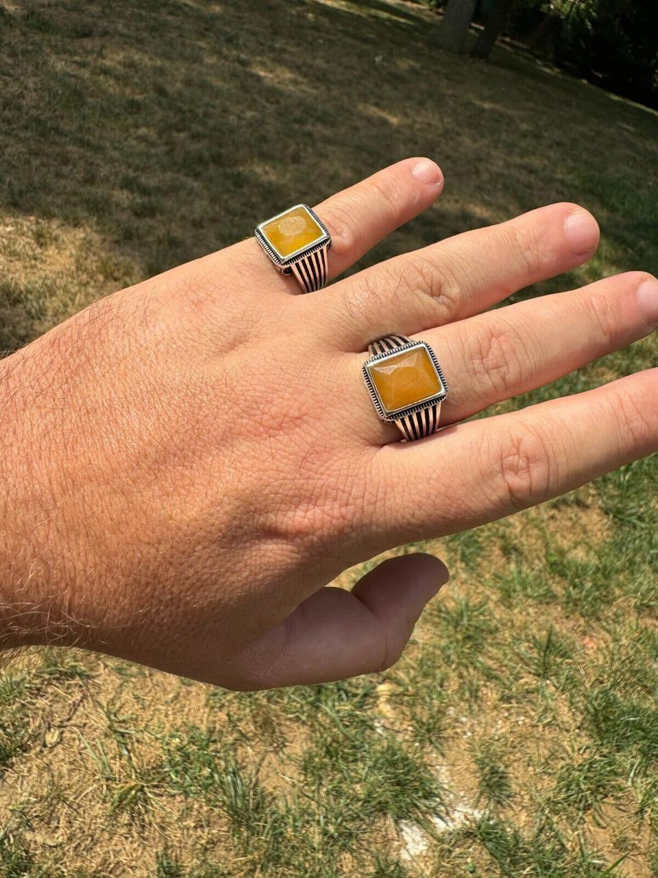 HarlemBling Royalty Ring - 925 Silver - Genuine Yellow Sapphire Stone