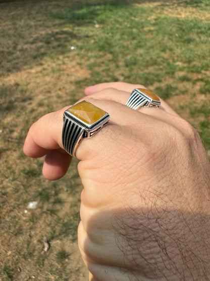 HarlemBling Royalty Ring - 925 Silver - Genuine Yellow Sapphire Stone