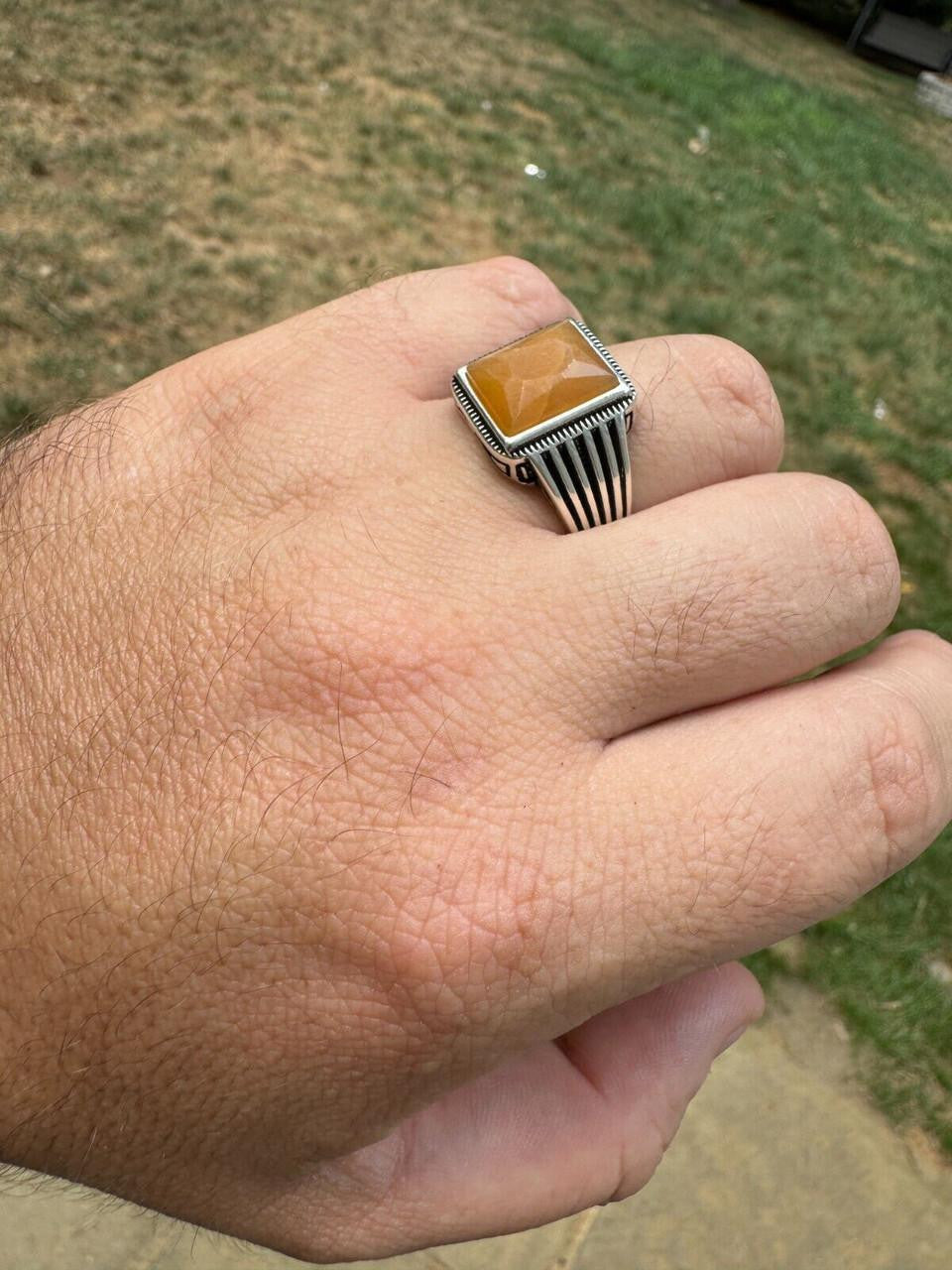 HarlemBling Royalty Ring - 925 Silver - Genuine Yellow Sapphire Stone