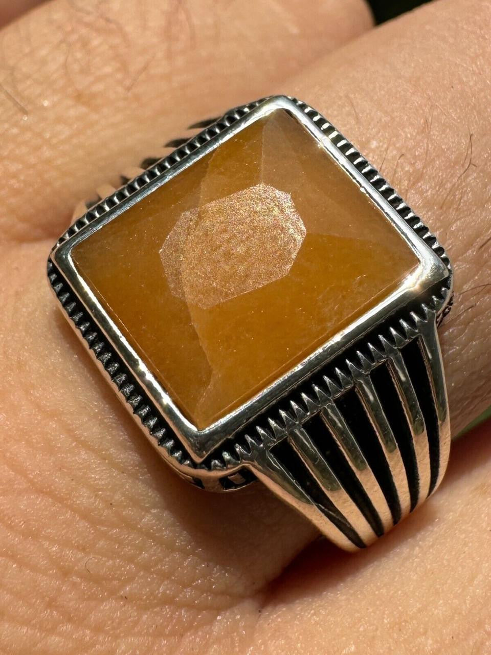 HarlemBling Royalty Ring - 925 Silver - Genuine Yellow Sapphire Stone