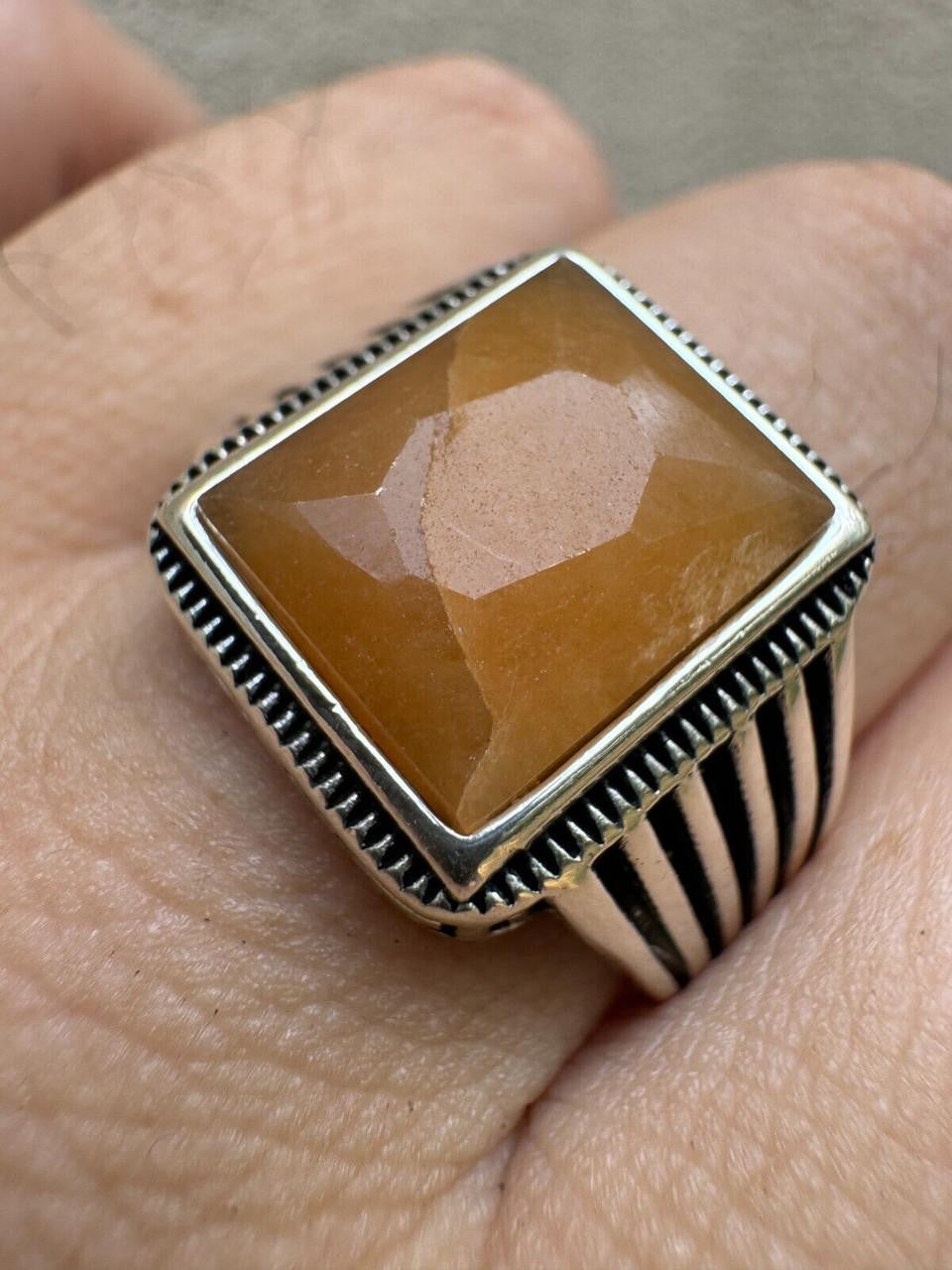 HarlemBling Royalty Ring - 925 Silver - Genuine Yellow Sapphire Stone