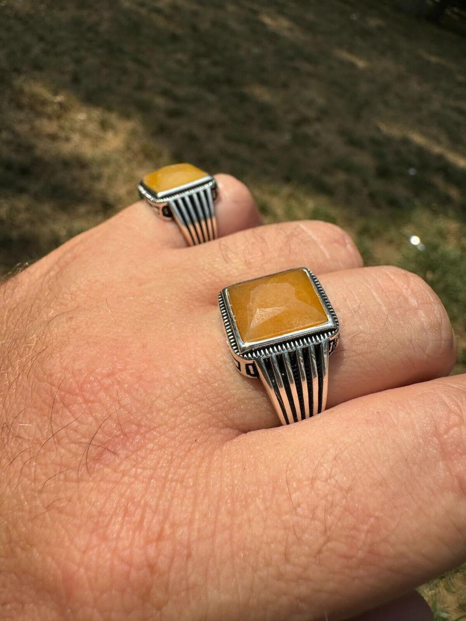 HarlemBling Royalty Ring - 925 Silver - Genuine Yellow Sapphire Stone