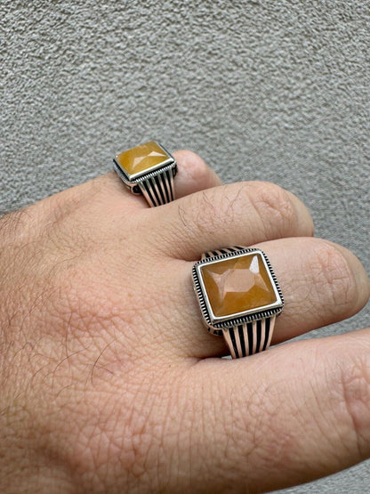 HarlemBling Royalty Ring - 925 Silver - Genuine Yellow Sapphire Stone