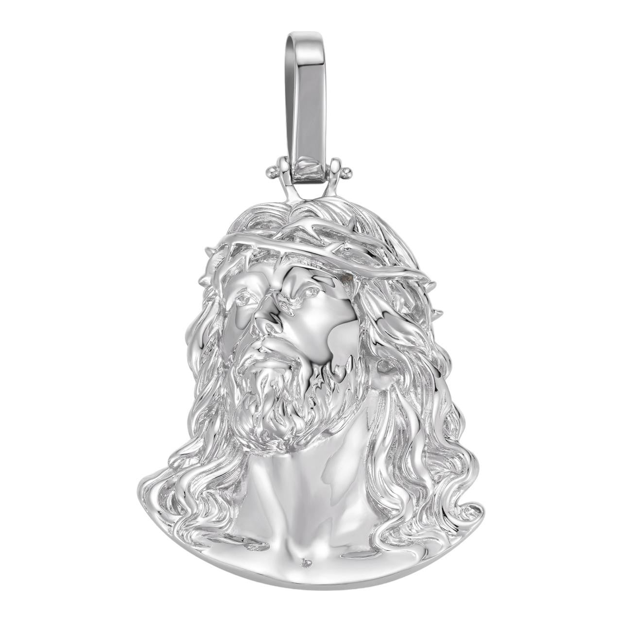 HarlemBling Sacred Jesus Plain Pendant - 925 Silver - 3 Sizes 1.5"-3"