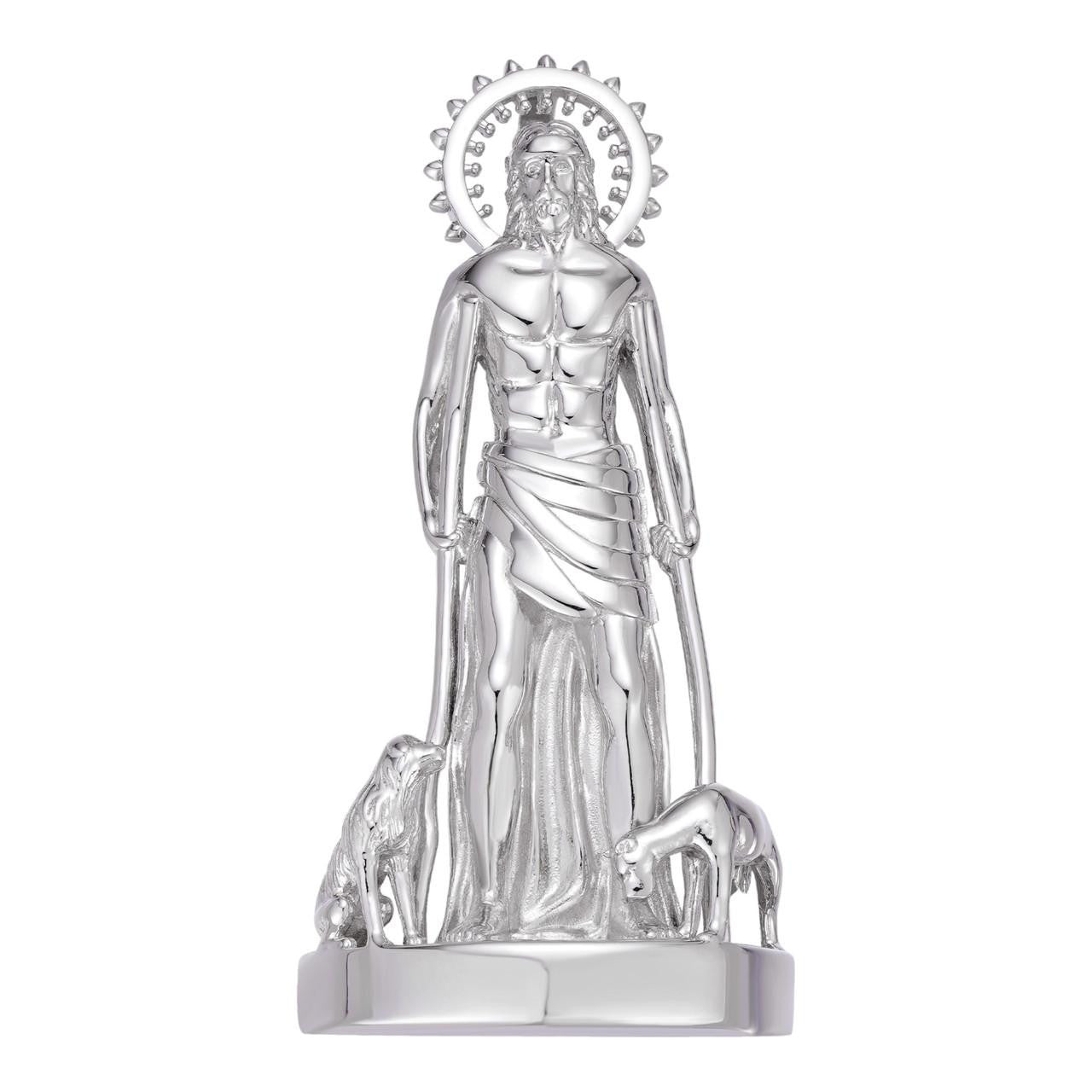 HarlemBling Saint Lazarus Plain San Lazaro Pendant - 925 Silver - 3 Sizes 1.25"-2.5"