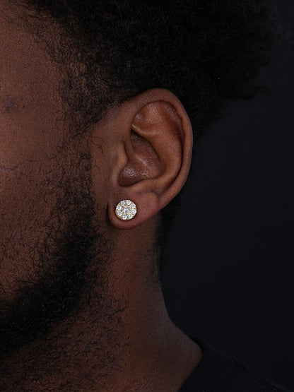 HarlemBling Shine Bright Bust Down Earrings - 14k Gold Vermeil 925 Silver - CZ Stones - 10mm