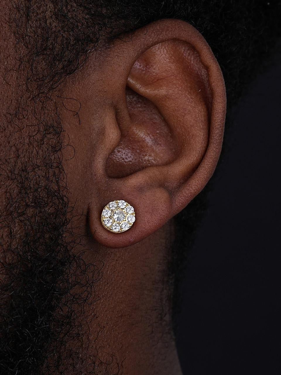 HarlemBling Shine Bright Bust Down Earrings - 14k Gold Vermeil 925 Silver - CZ Stones - 10mm