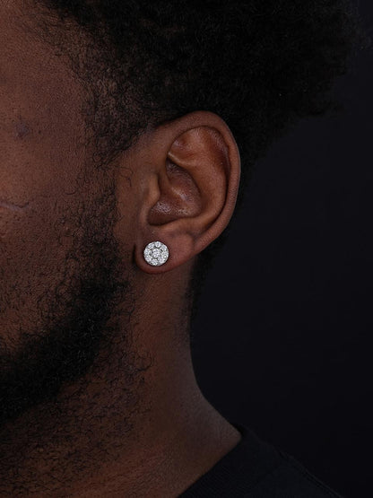 HarlemBling Shine Bright Bust Down Earrings - 925 Silver - CZ Stones - 10mm