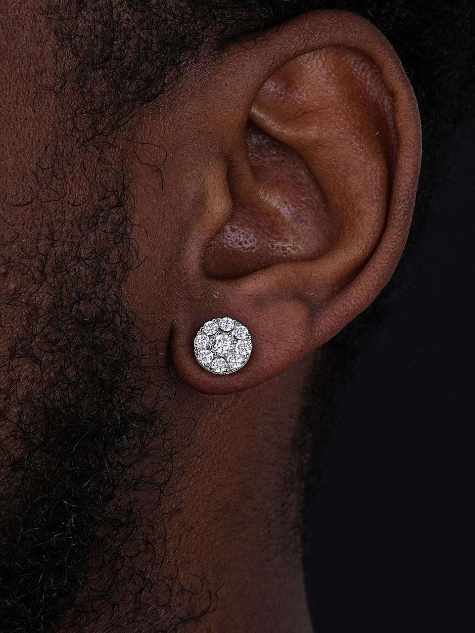 HarlemBling Shine Bright Bust Down Earrings - 925 Silver - CZ Stones - 10mm