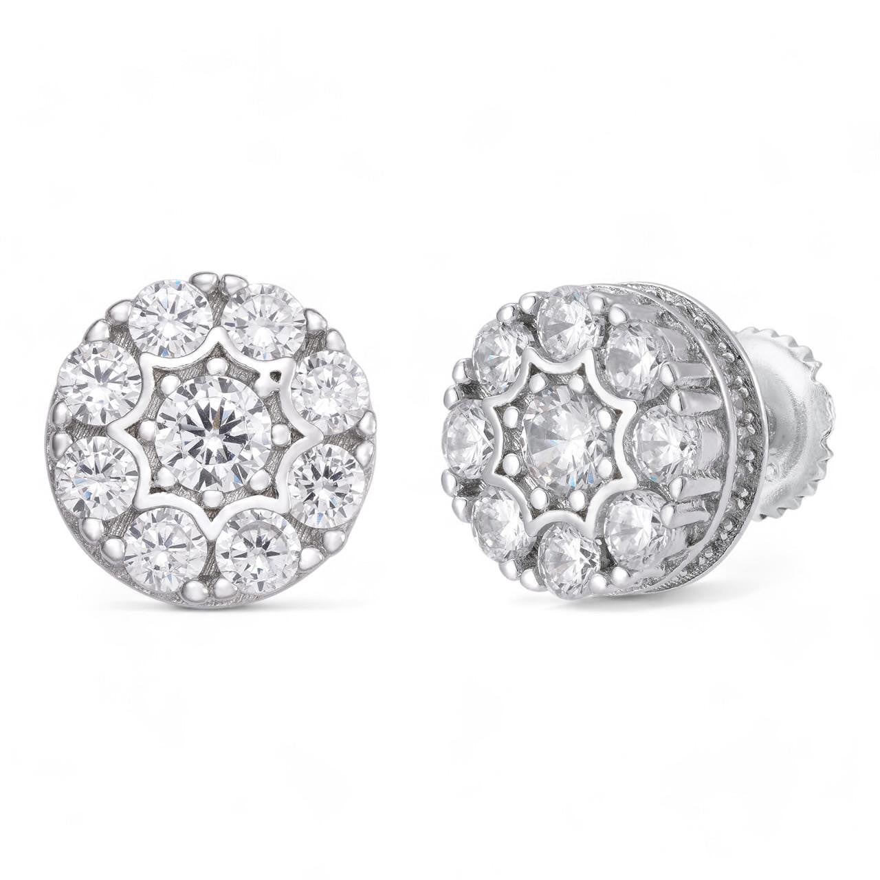 HarlemBling Shine Bright Bust Down Earrings - 925 Silver - CZ Stones - 10mm