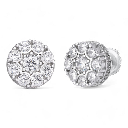HarlemBling Shine Bright Bust Down Earrings - 925 Silver - CZ Stones - 10mm