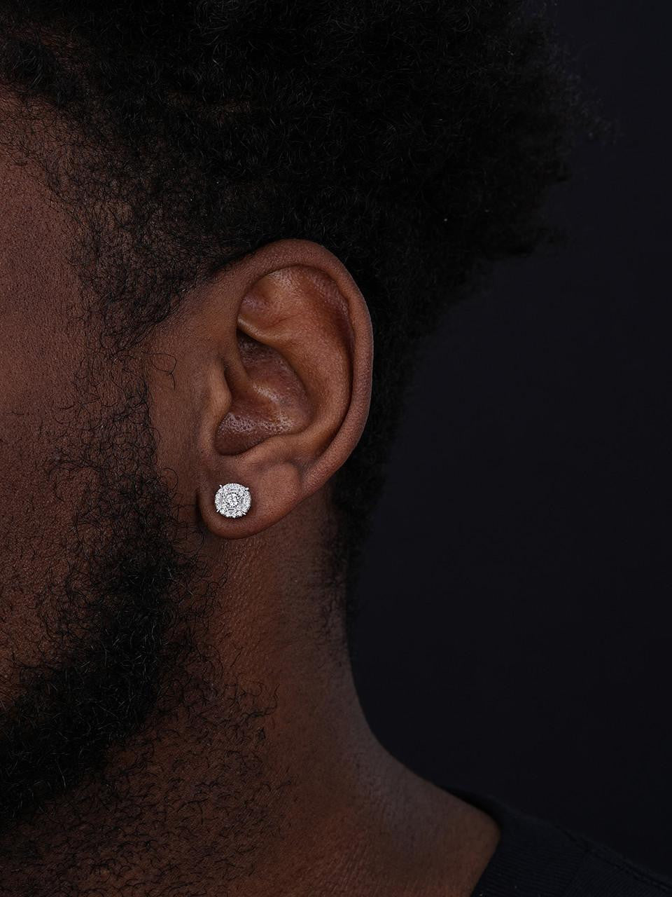 HarlemBling "Shine Bright Like A Diamond" Iced Out Earrings - 925 Silver - CZ Stones - 8mm