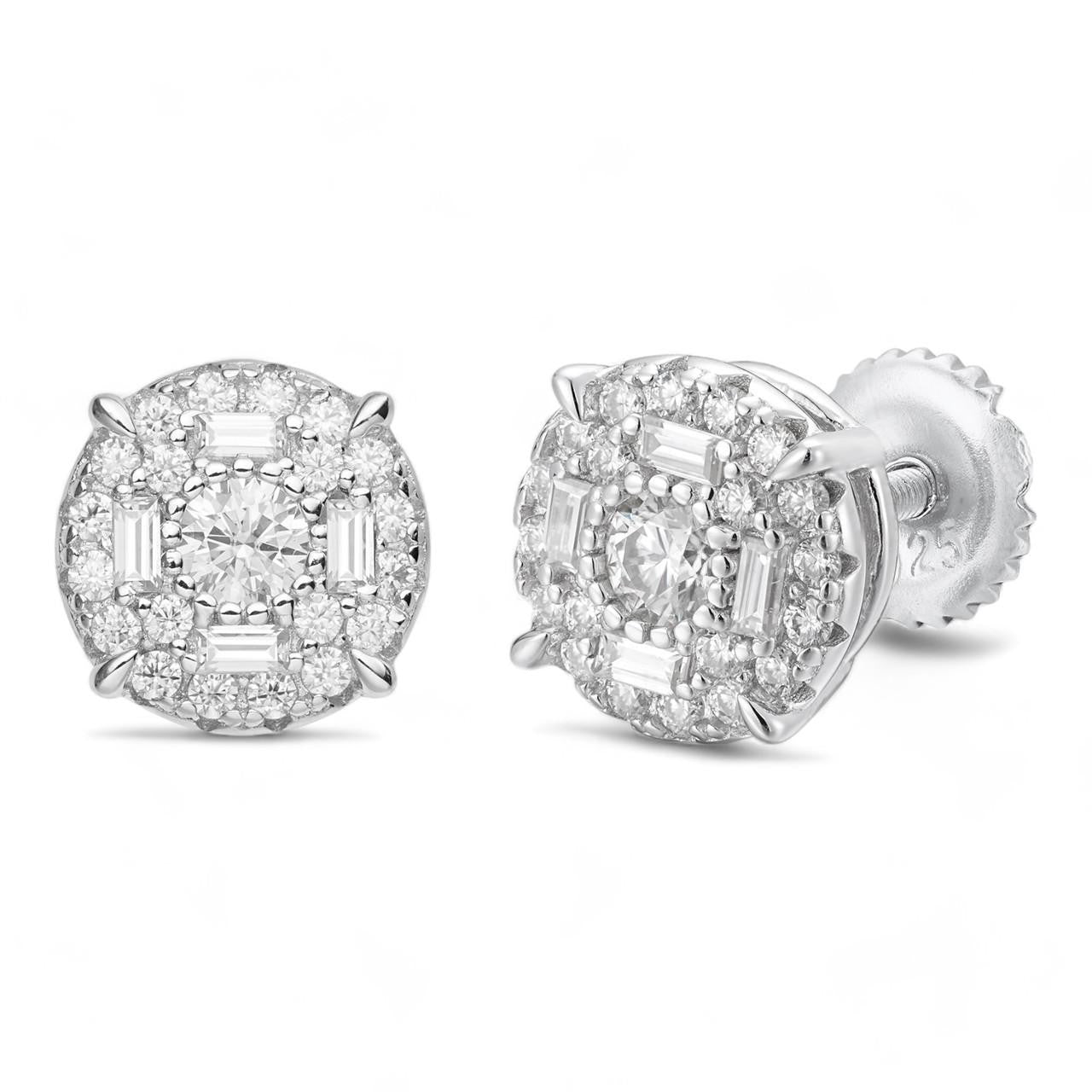 HarlemBling "Shine Bright Like A Diamond" Iced Out Earrings - 925 Silver - CZ Stones - 8mm