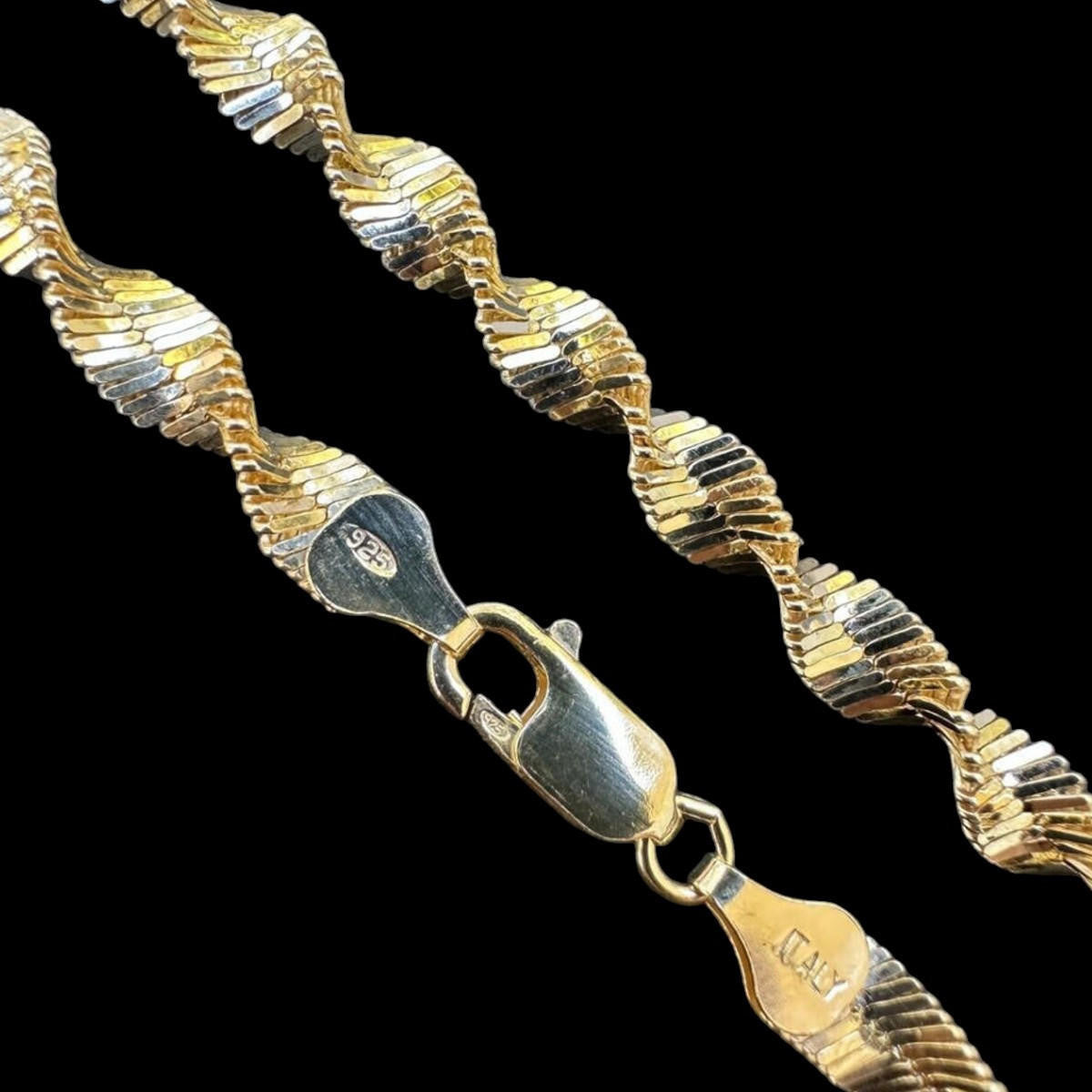 Real 14k Yellow Gold Vermeil 925 Silver 6mm Loose Singapore Rope