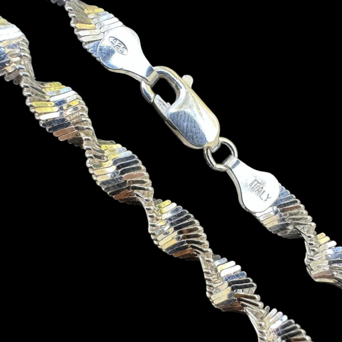 HarlemBling Singapore Rope Chain Necklace - 925 Sterling Silver - 14"-28" - 6mm