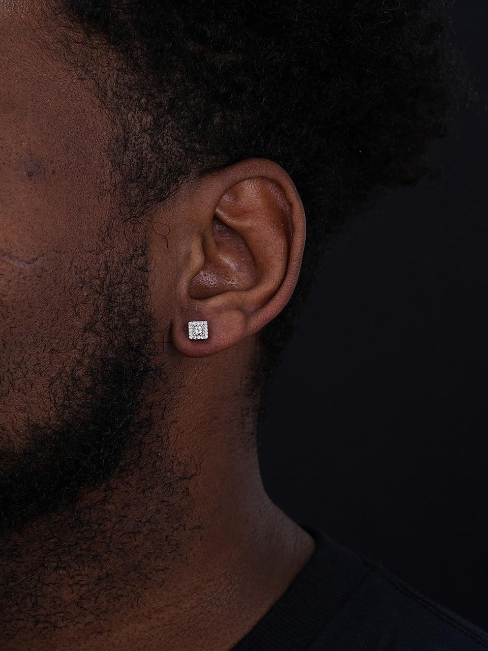 HarlemBling Small Sunburst Iced Out Earrings - 925 Silver - CZ Stones - 6mm