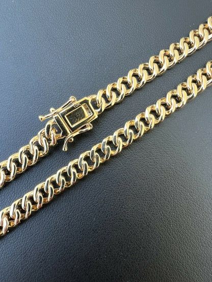 HarlemBling Solid 10k Gold Iced MOISSANITE 6mm Miami Cuban Chain Necklace Pass Diamond Test