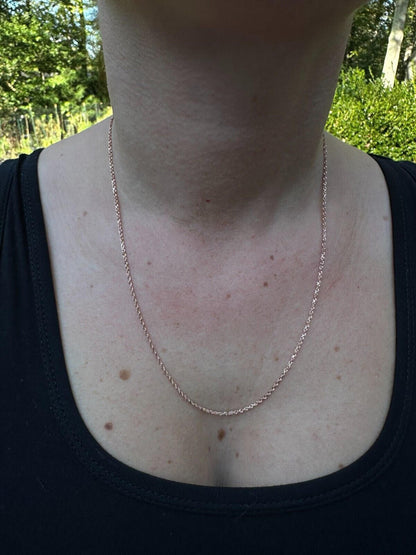 HarlemBling Solid 14k Rose Gold Men's Women's Real Rope Chain Necklace 1.5mm-4mm