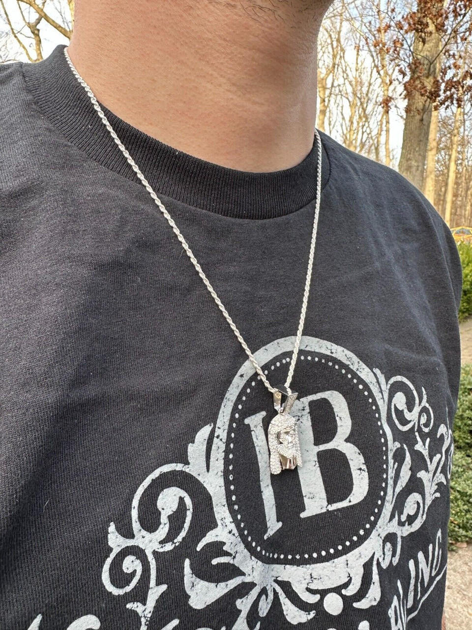 HarlemBling Solid 14k White Gold Real Diamond Jesus Piece Pendant - Iced Hip Hop Necklace