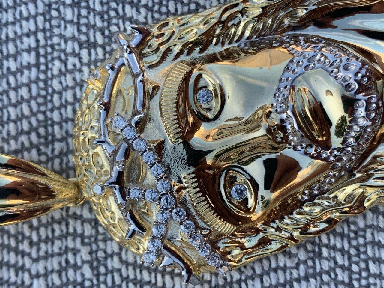 HarlemBling Solid 925 Silver 14k Gold Jesus Piece Pendant