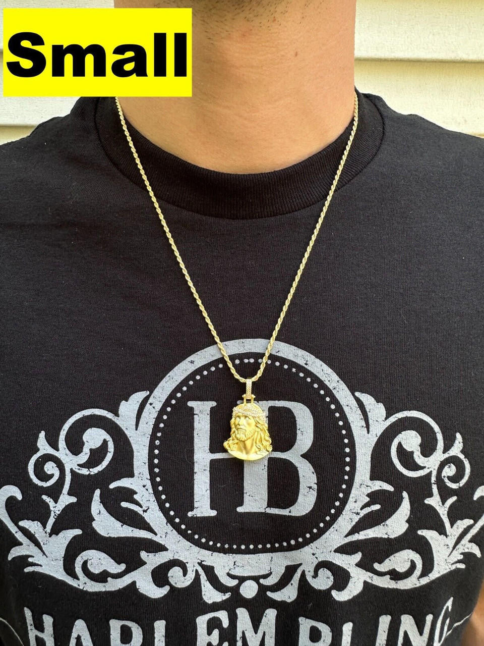 HarlemBling Solid 925 Silver 14k Gold Vermeil MOISSANITE Jesus Piece Iced Pendant Necklace