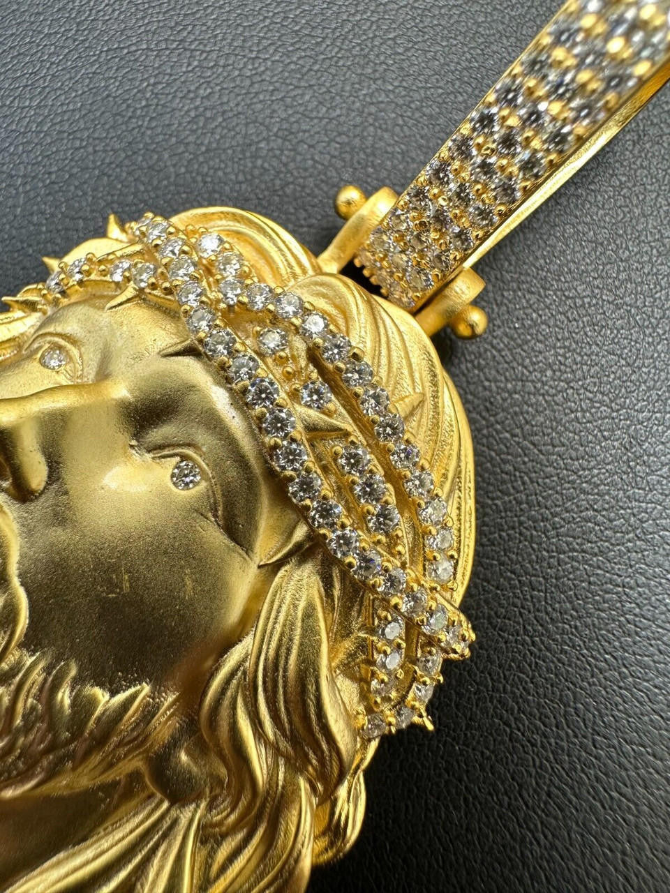 HarlemBling Solid 925 Silver 14k Gold Vermeil MOISSANITE Jesus Piece Iced Pendant Necklace