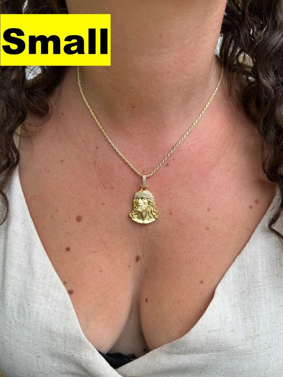 HarlemBling Solid 925 Silver 14k Gold Vermeil MOISSANITE Jesus Piece Iced Pendant Necklace