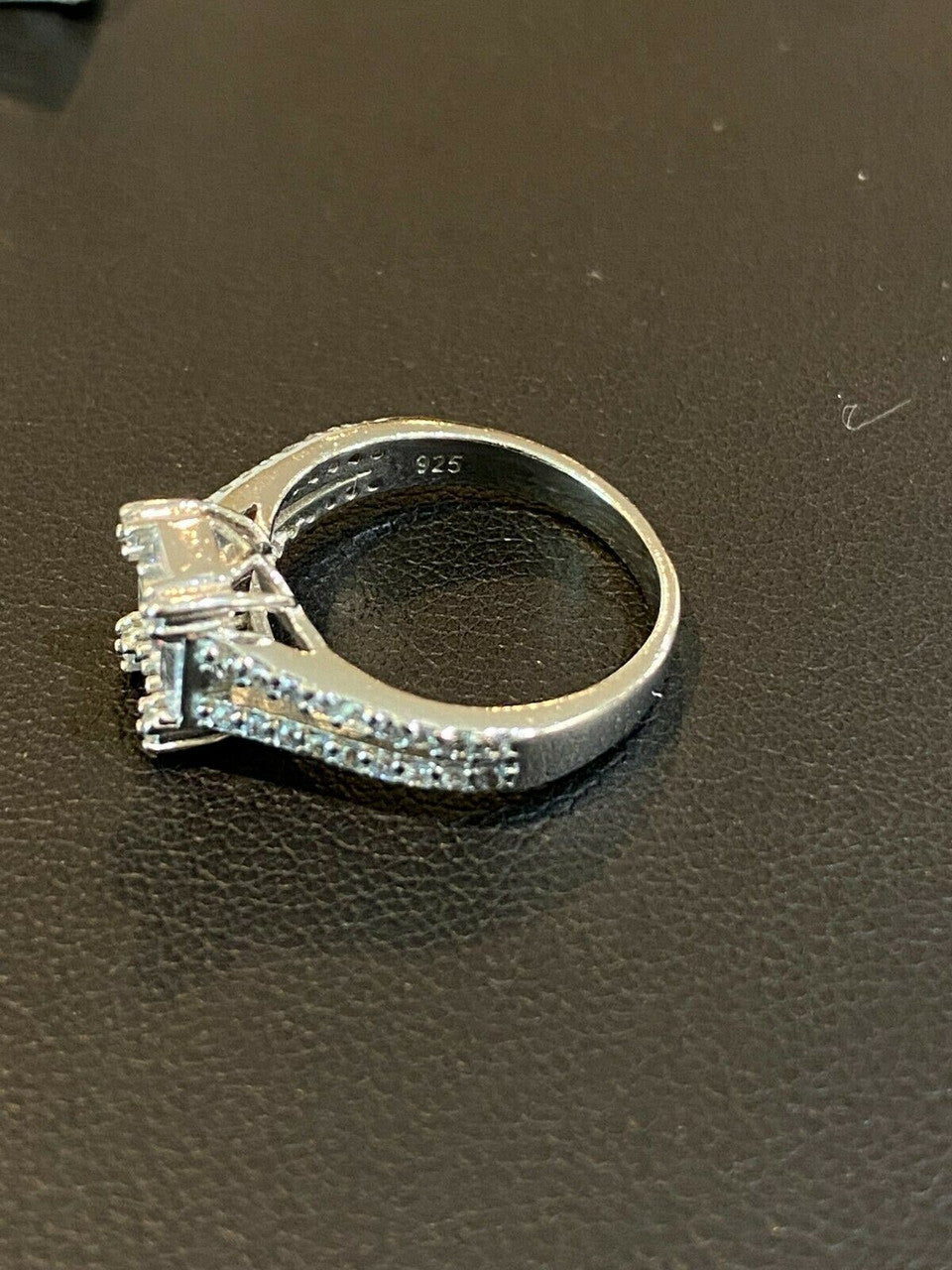 HarlemBling Solid 925 Silver Baguette Diamond Ring Pendant Necklace and Earrings Jewelry Set