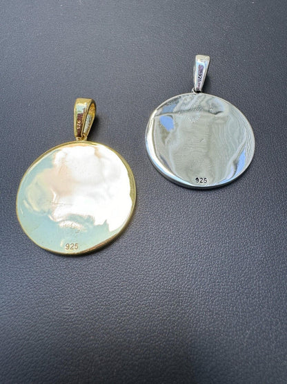 HarlemBling Solid 925 Silver /Gold Plated Freemason Masonic Medallion Pendant Necklace