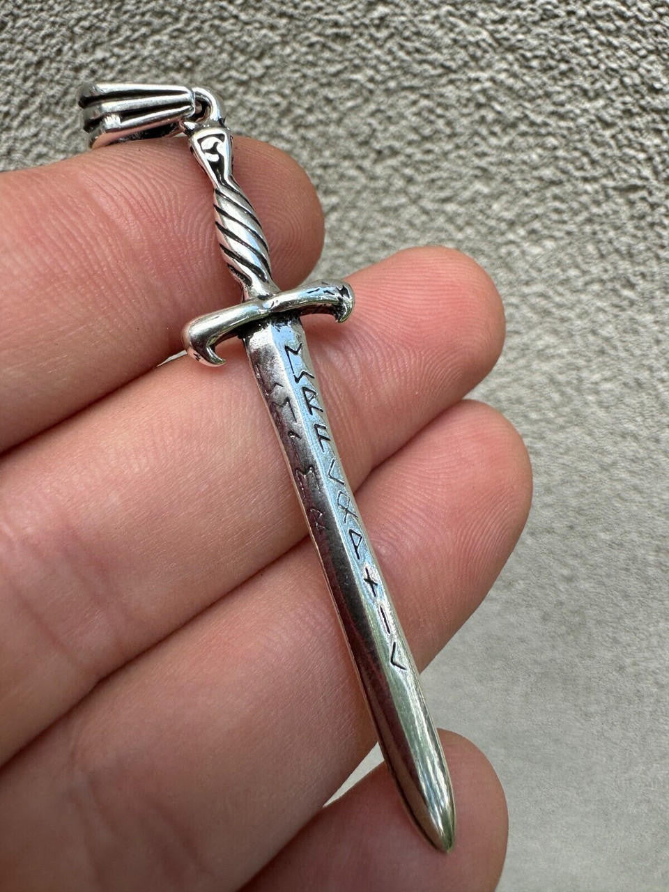 HarlemBling Solid 925 Silver / Gold Plated Roman Gladiator Sword Dagger Pendant Necklace