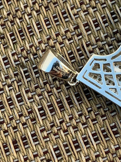 HarlemBling Solid 925 Silver Gun Pendant 9mm Pistol Pendant W Rope Chain Large 2 SUPER ICY