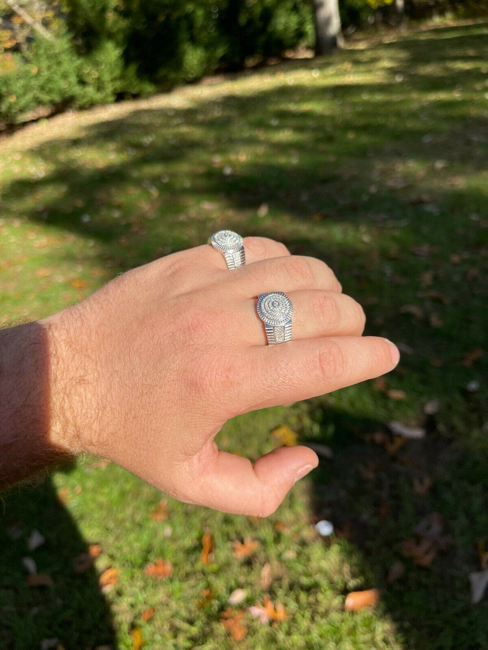 HarlemBling Solid 925 Silver Hip Hop Iced Moissanite Pinky Ring REAL Stone Pass Diamond Test