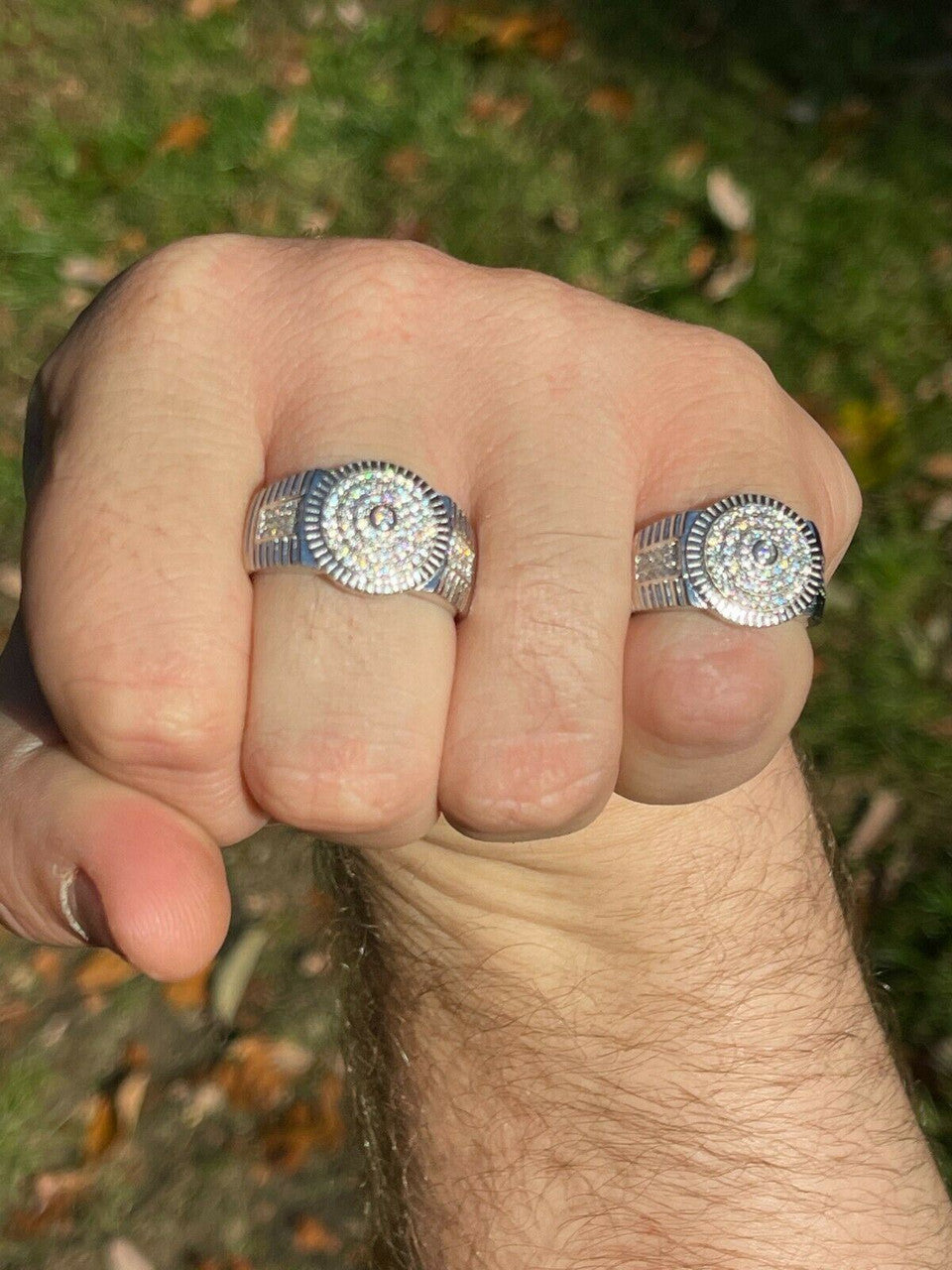 HarlemBling Solid 925 Silver Hip Hop Iced Moissanite Pinky Ring REAL Stone Pass Diamond Test