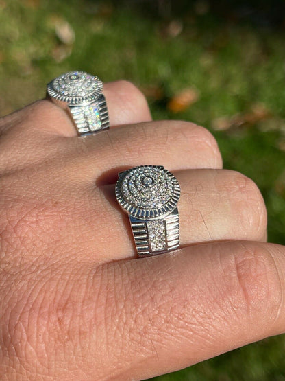 HarlemBling Solid 925 Silver Hip Hop Iced Moissanite Pinky Ring REAL Stone Pass Diamond Test