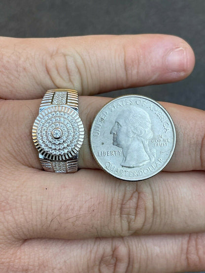 HarlemBling Solid 925 Silver Hip Hop Iced Moissanite Pinky Ring REAL Stone Pass Diamond Test