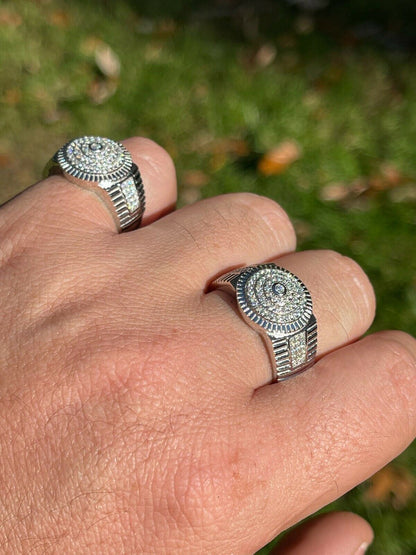 HarlemBling Solid 925 Silver Hip Hop Iced Moissanite Pinky Ring REAL Stone Pass Diamond Test