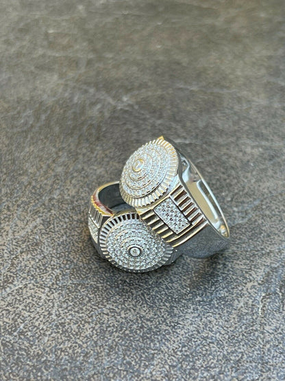 HarlemBling Solid 925 Silver Hip Hop Iced Moissanite Pinky Ring REAL Stone Pass Diamond Test