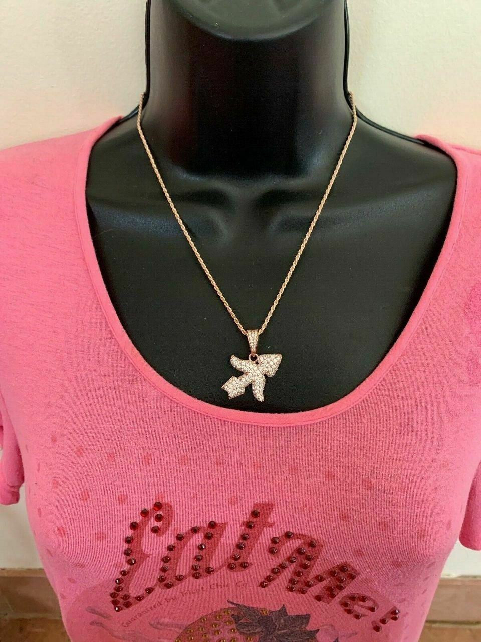 HarlemBling Solid 925 Silver Iced Diamond Zodiac Astrology Sign Pendant Necklace Hip Hop