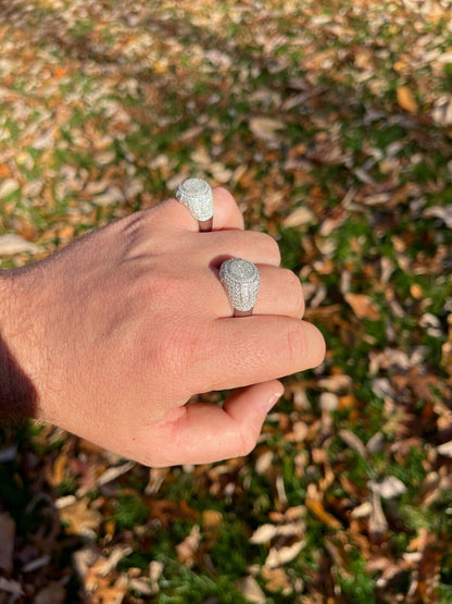 HarlemBling Solid 925 Silver Iced Hip Hop Pinky Ring REAL MOISSANITE Stone Pass Diamond Test